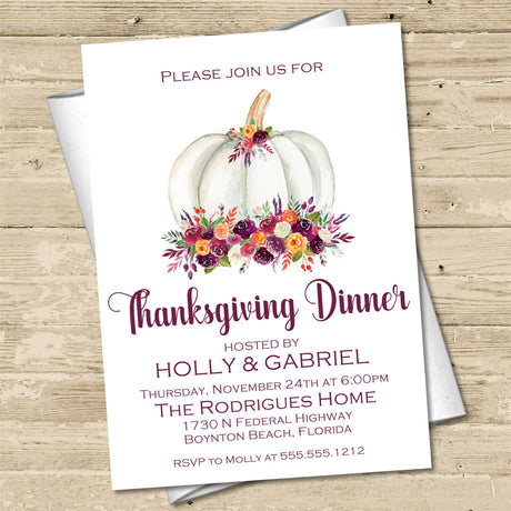 Thanksgiving Dinner Invitations