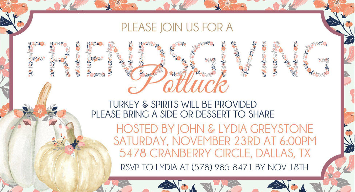 Thanksgiving or Friendsgiving Invitations