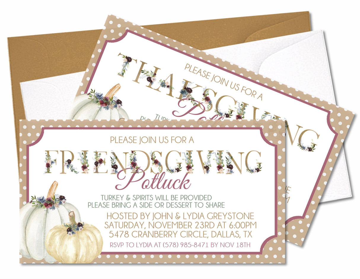 Thanksgiving or Friendsgiving Invitations