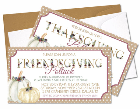 Thanksgiving or Friendsgiving Invitations