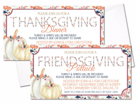 Thanksgiving or Friendsgiving Invitations