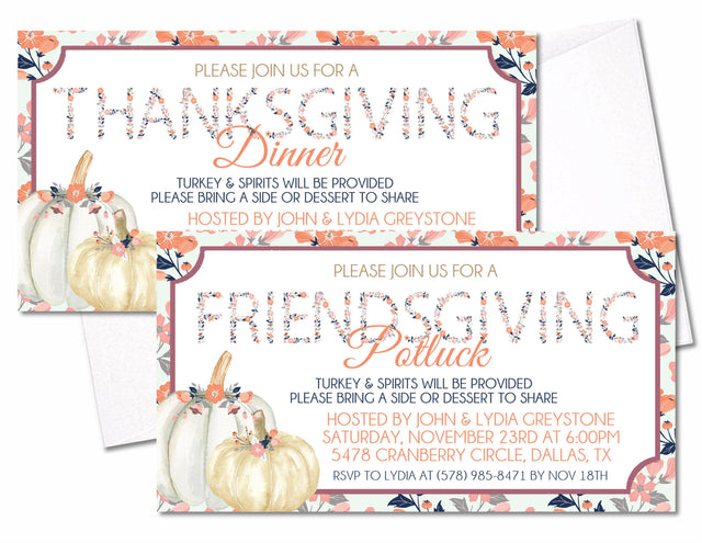 Thanksgiving or Friendsgiving Invitations
