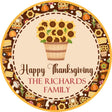 Thanksgiving sunflower basket sticker with fall harvest design
