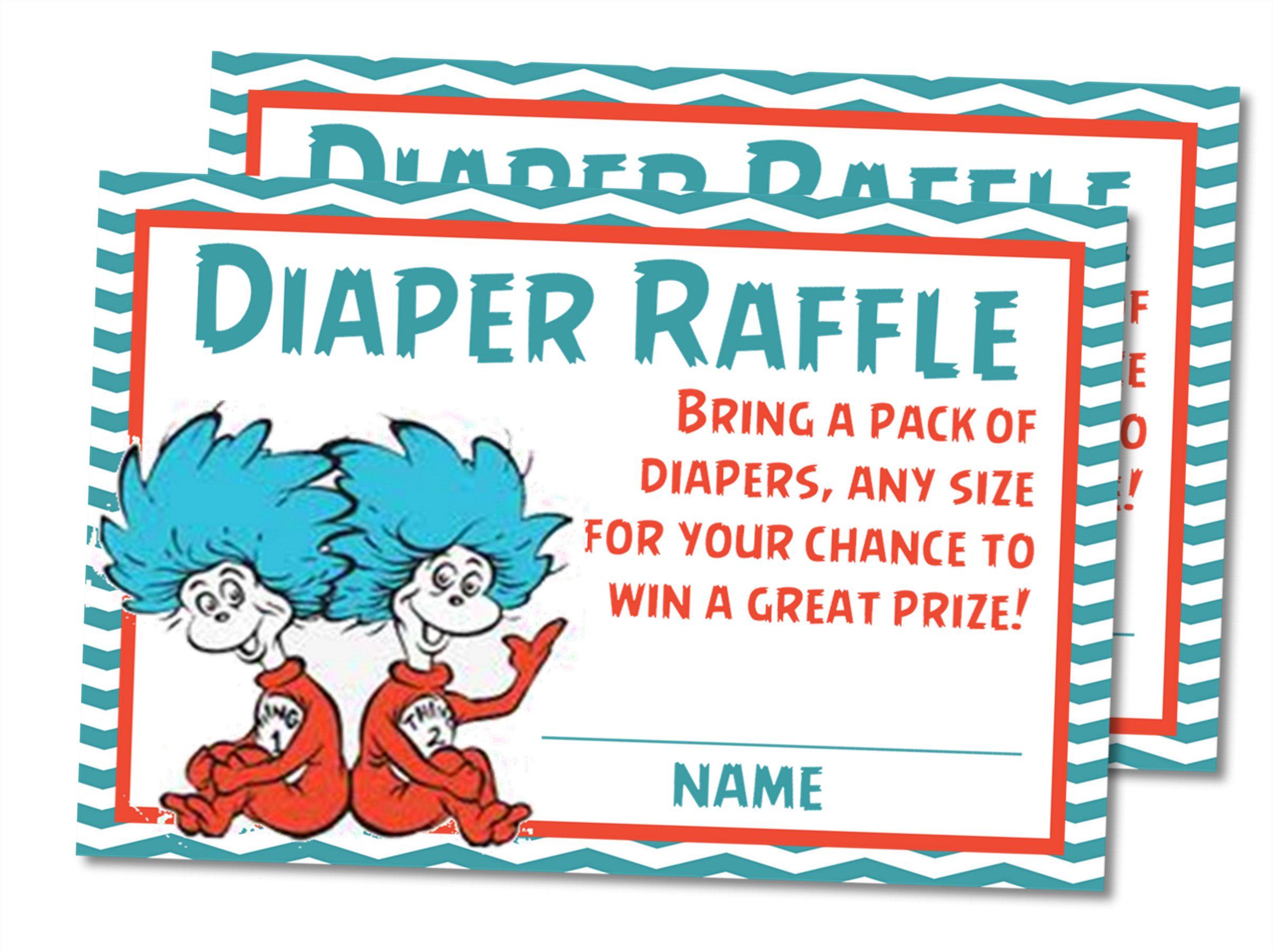 Thing 1 Thing 2 Diaper Raffle Tickets