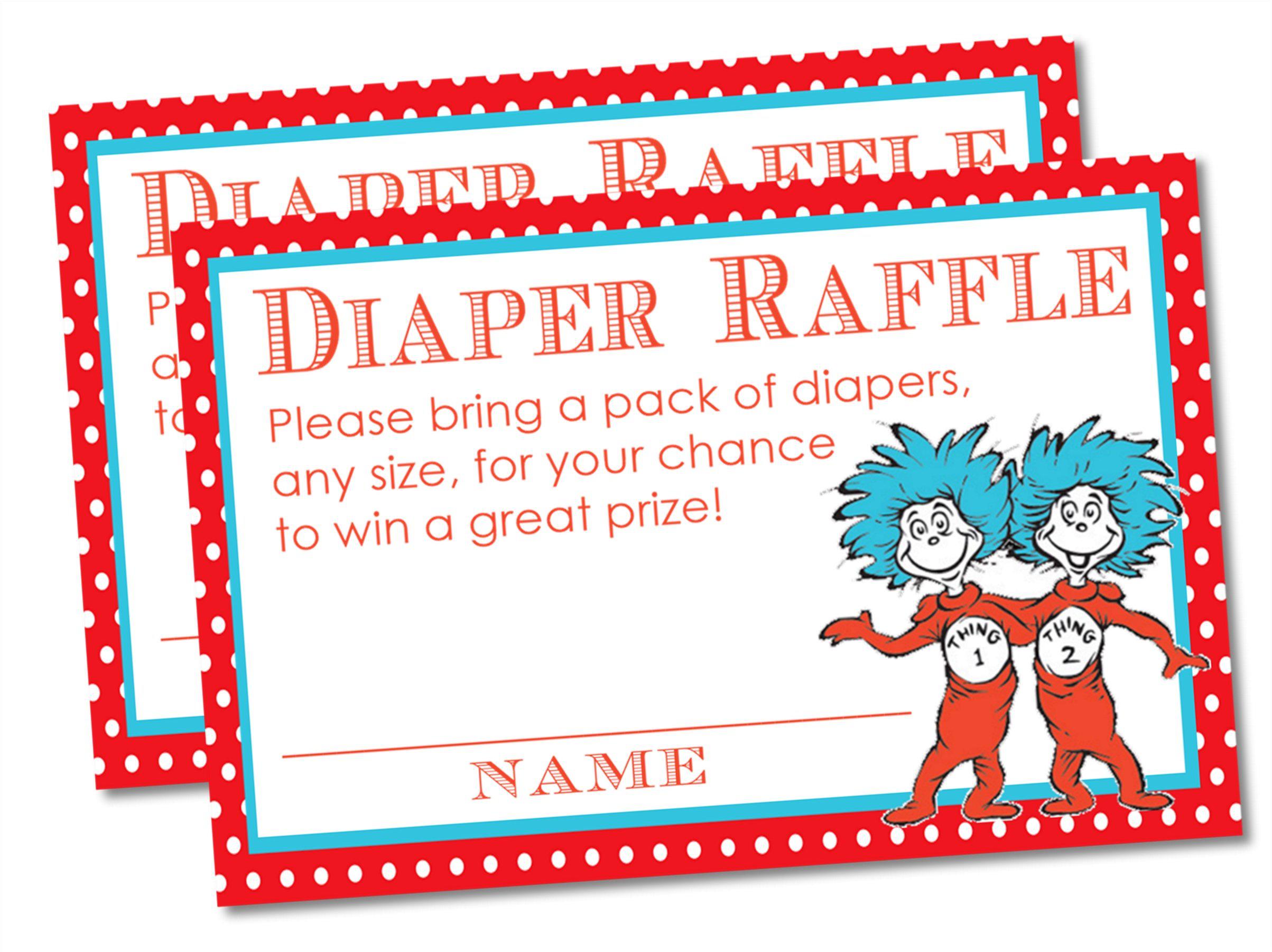 Thing 1 Thing 2 Diaper Raffle Tickets