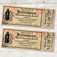 Ticket style halloween housewarming party invitation