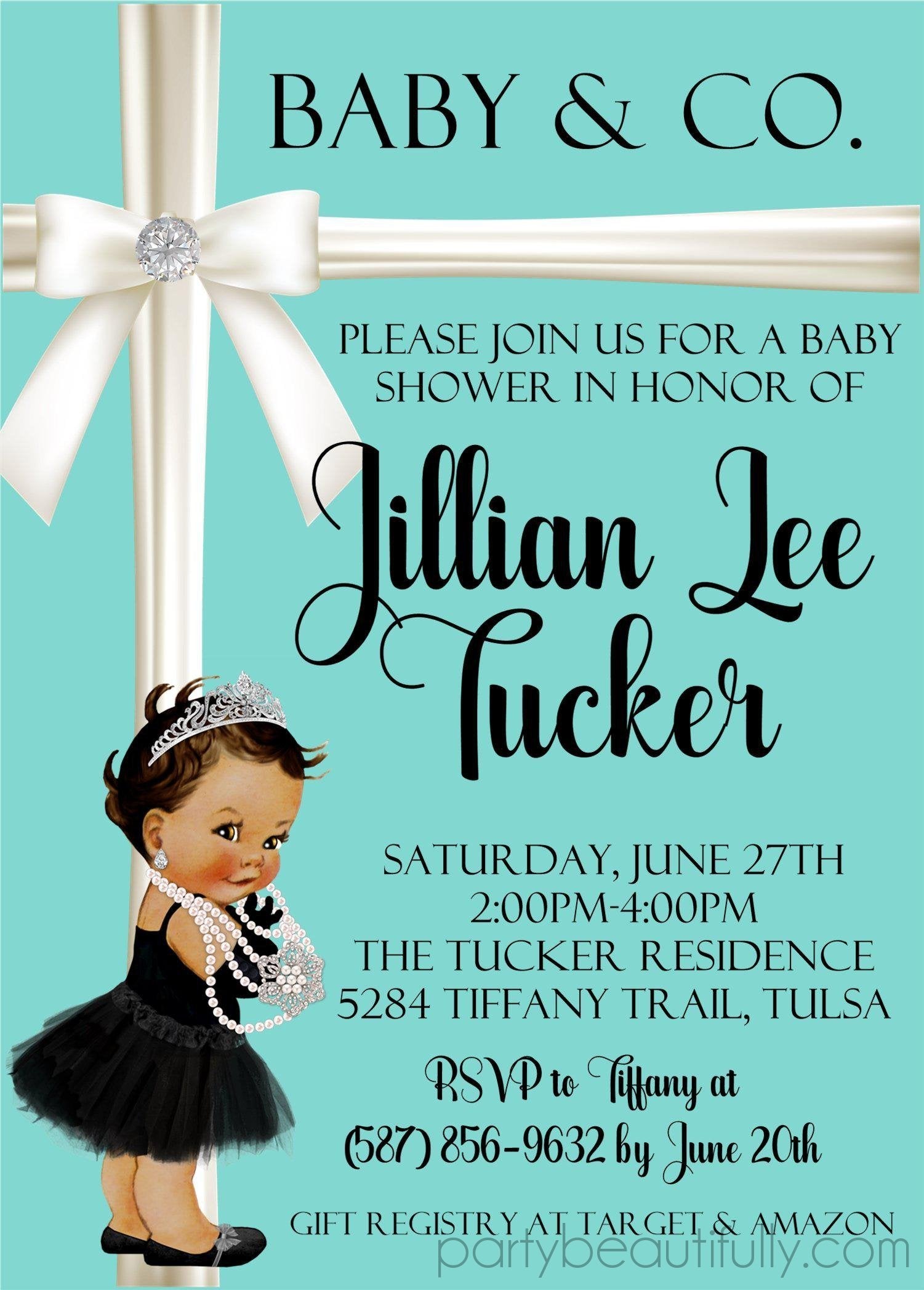 Tiffany Baby & Co. Baby Shower Invitations