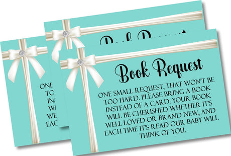 Printable Tiffany Baby Shower Book Request Cards