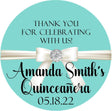 Tiffany blue Quinceañera sticker with white bow