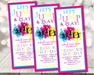 Trampoline Park Birthday Party Ticket Invitations