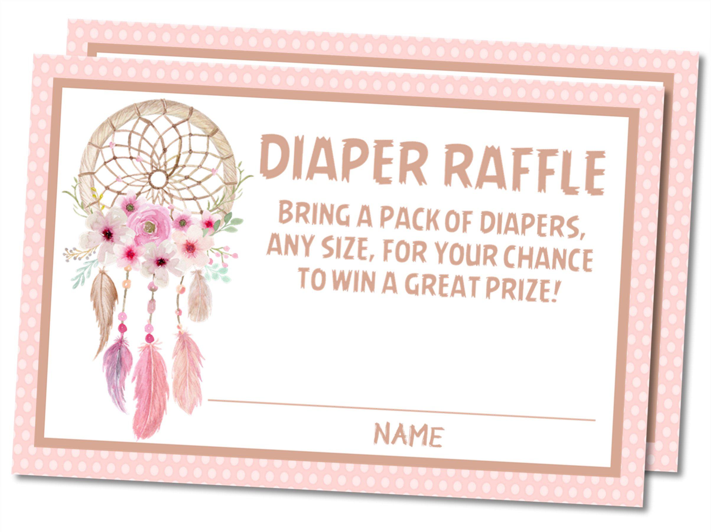 Tribal Dream Catcher Diaper Raffle Tickets