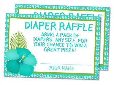 Tropical Luau Diaper Raffle Tickets