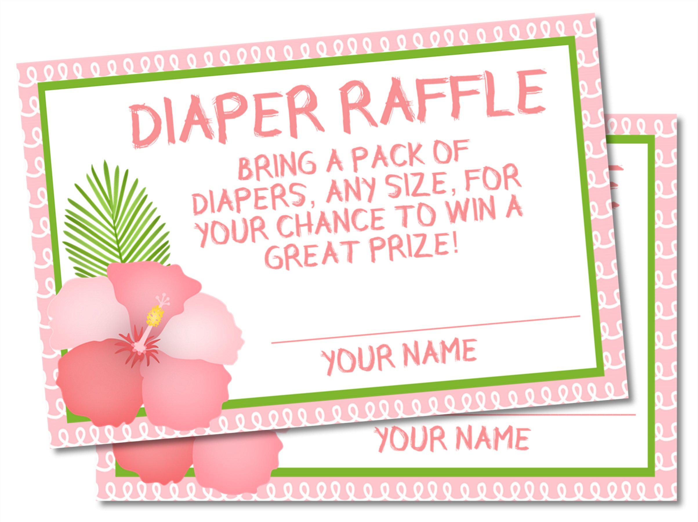 Tropical Luau Diaper Raffle Tickets