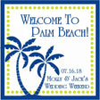Tropical beach palm tree wedding favor stickers