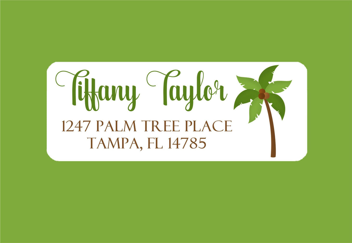 Tropical palm return address label design