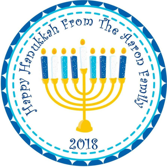 Turquoise And Blue Hanukkah Stickers