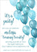 Turquoise Balloon Birthday Party Invitations