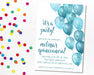 Turquoise Balloon Quinceanera Invitations