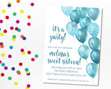 Turquoise Balloon Sweet 16 Party Invitations