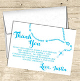 Turquoise First Communion Thank You Cards