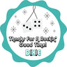 Turquoise 1950s sock hop birthday favor label