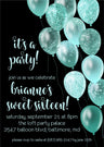 Turquoise black sweet 16 birthday party invitations