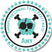 Turquoise pirate skull birthday sticker