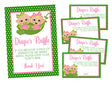 Twin Peas in a Pod Girls Baby Shower Diaper Raffle Sign and Tickets Printable PDF Download