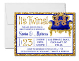 Twins Prince Baby Shower Invitations
