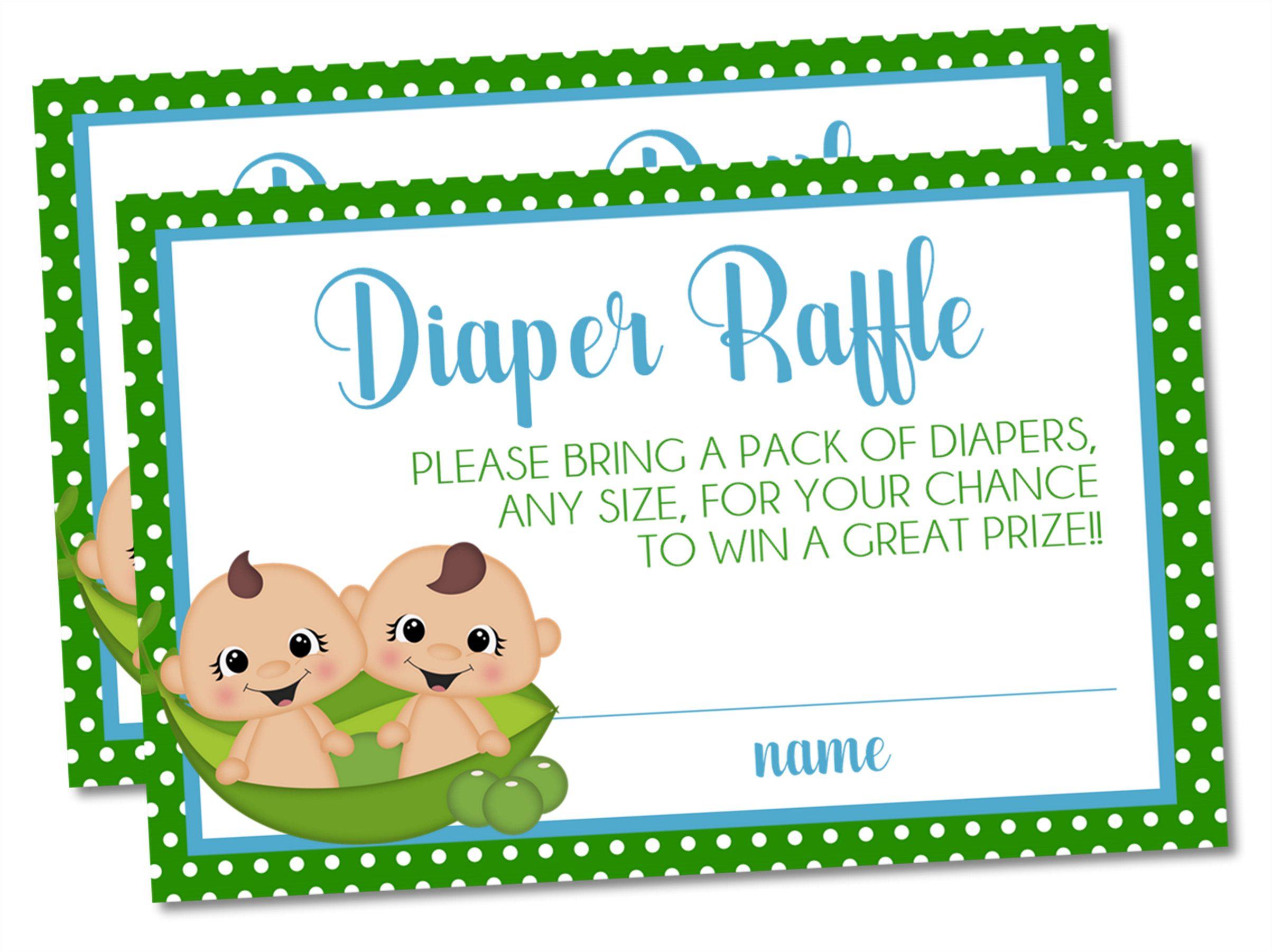 Twins Two Peas In A Pod Diaper Raffle Tickets