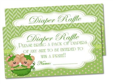 Twins Two Peas In A Pod Diaper Raffle Tickets