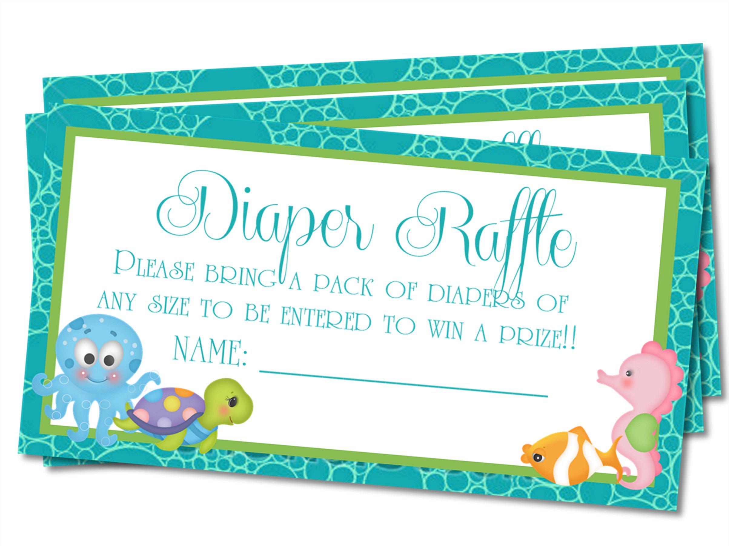 Under The Sea Diaper Raffle Tickets