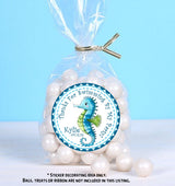 Under the sea seahorse party favor label