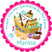 Under the sea treasure birthday sticker with pink scalloped border