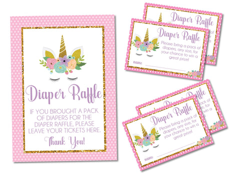 Unicorn Diaper Raffle Tickets