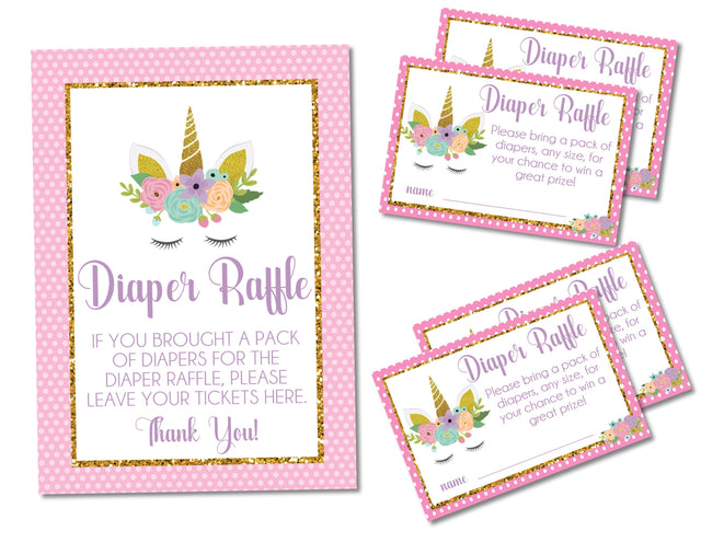 Unicorn Diaper Raffle Tickets