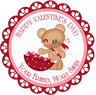 Valentine bear with umbrella personalized sticker