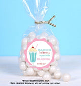 Vintage soda shop label with personalized name