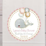 Watercolor gray whale baby shower sticker