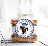 Western party favor sticker for boys