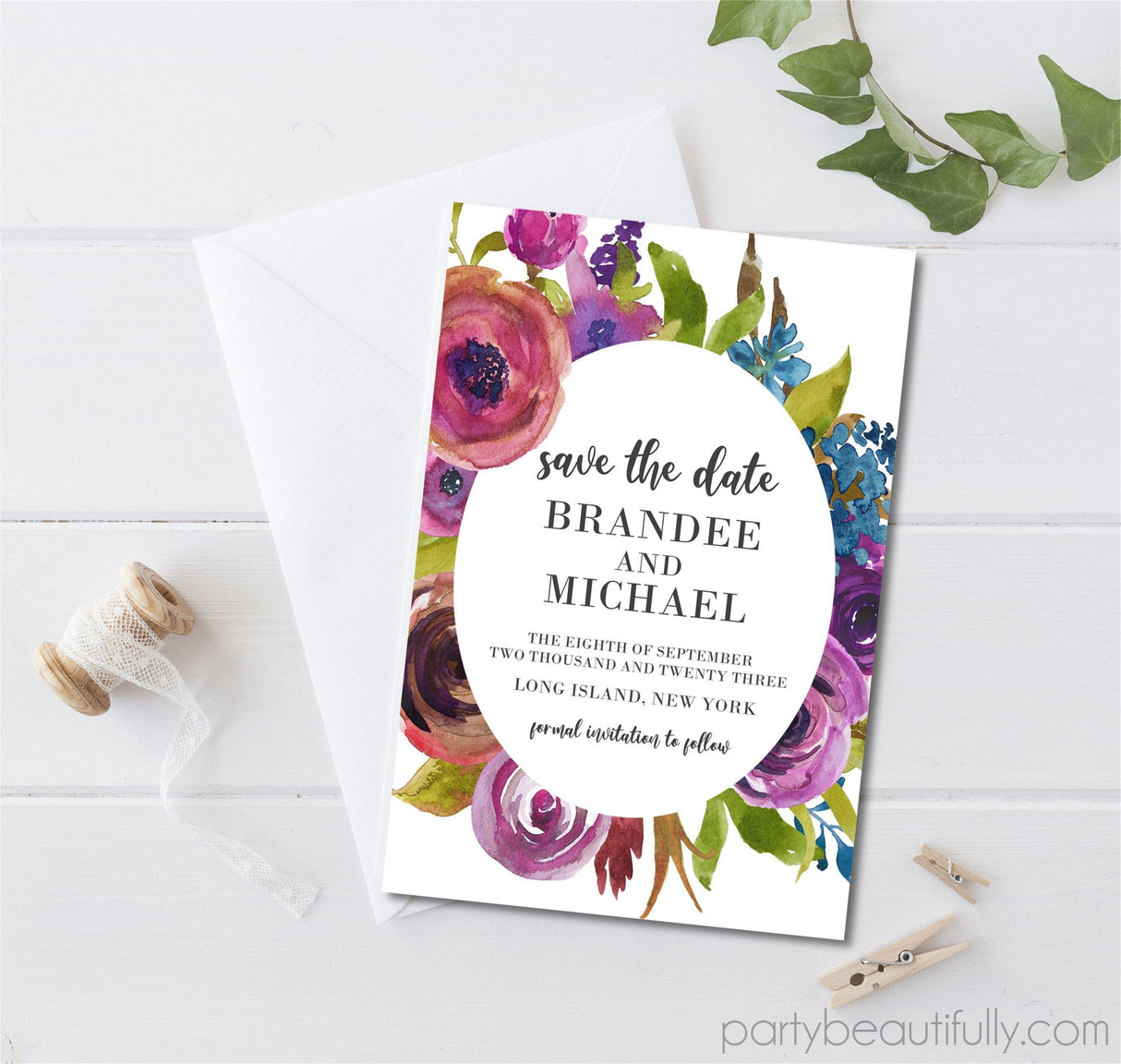 Wildflower Wedding Save The Date Cards