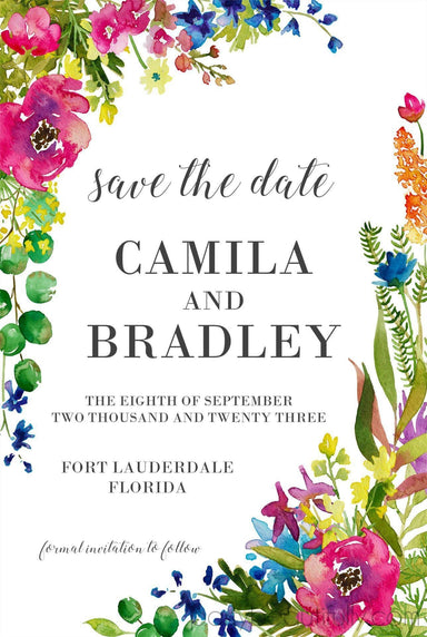 Wildflower Wedding Save The Date Cards