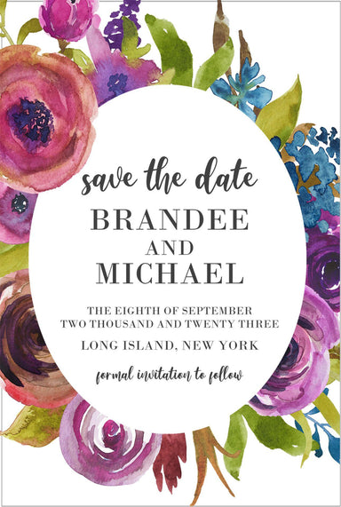 Wildflower Wedding Save The Date Cards