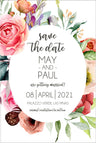 Wildflower blush wedding save the date cards