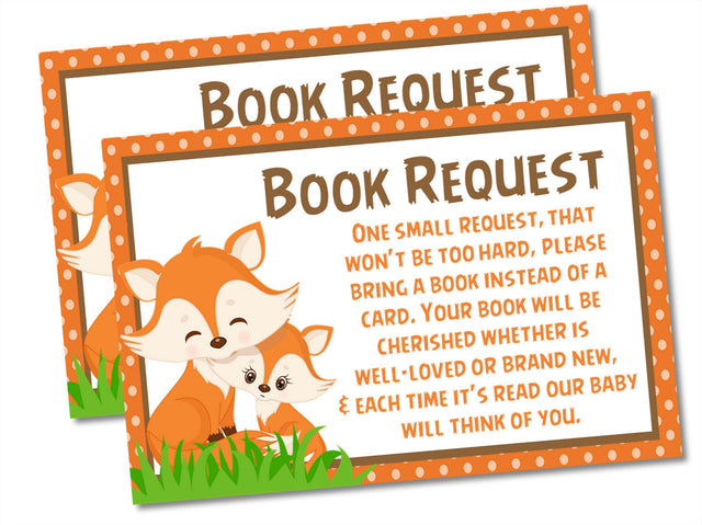 Woodland Fox Book Request Cards