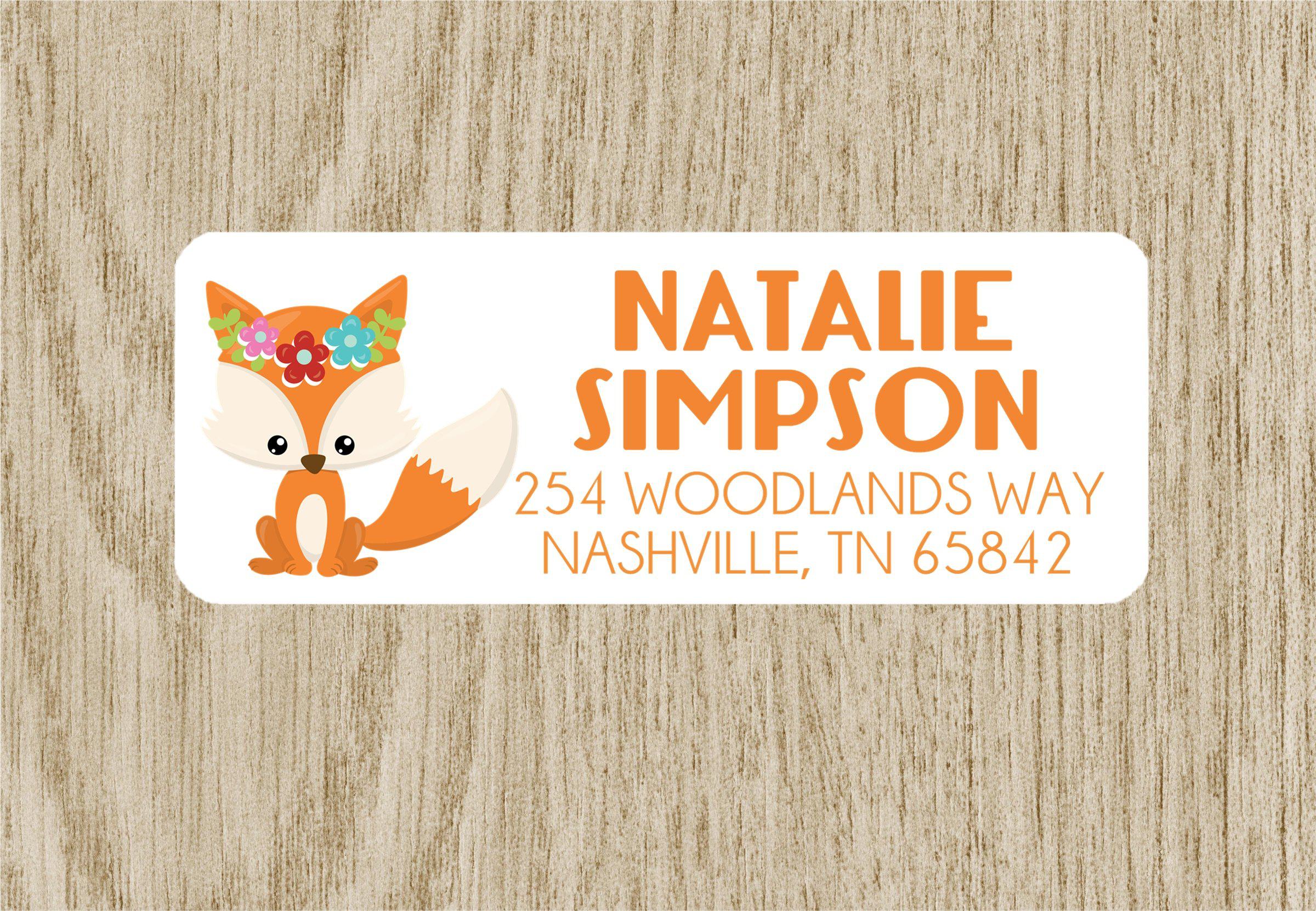 Woodlands Fox Address Labels