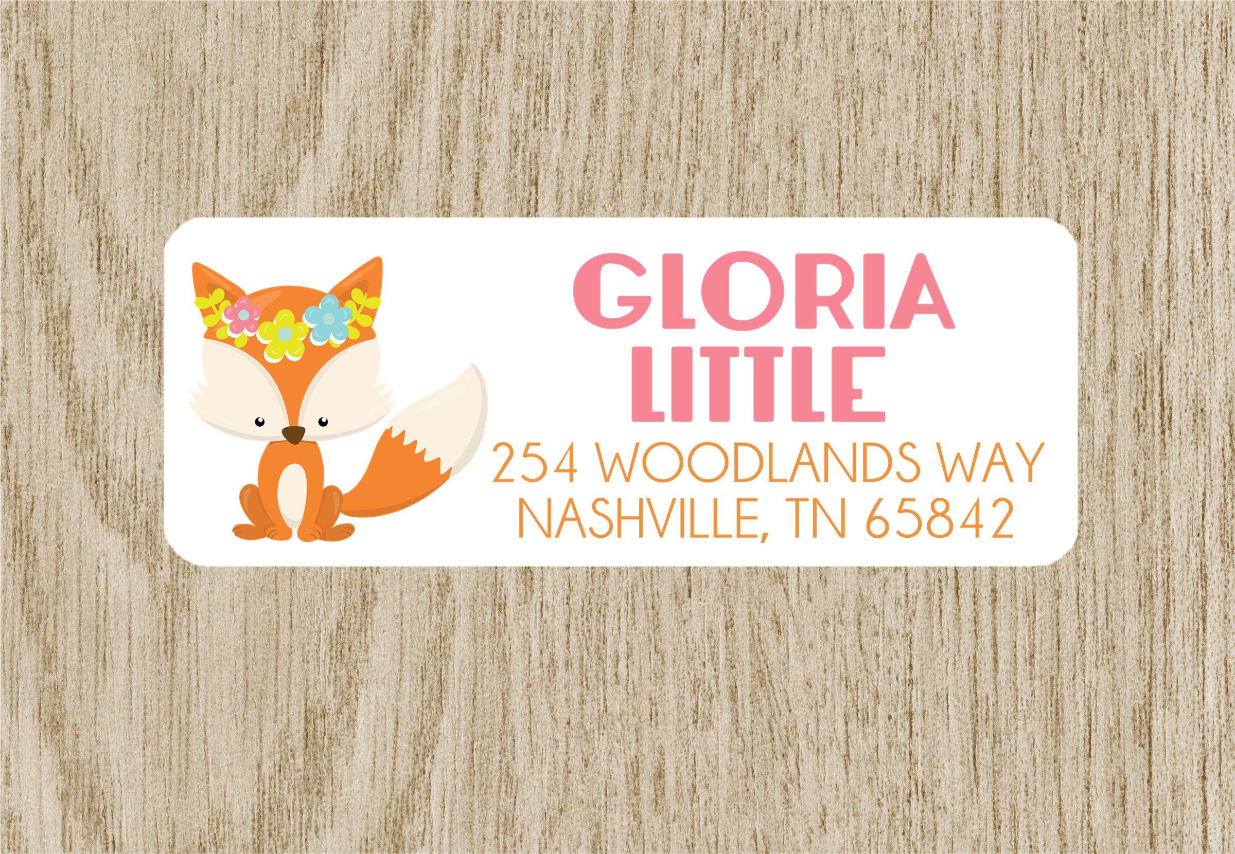 Woodlands Fox Address Labels