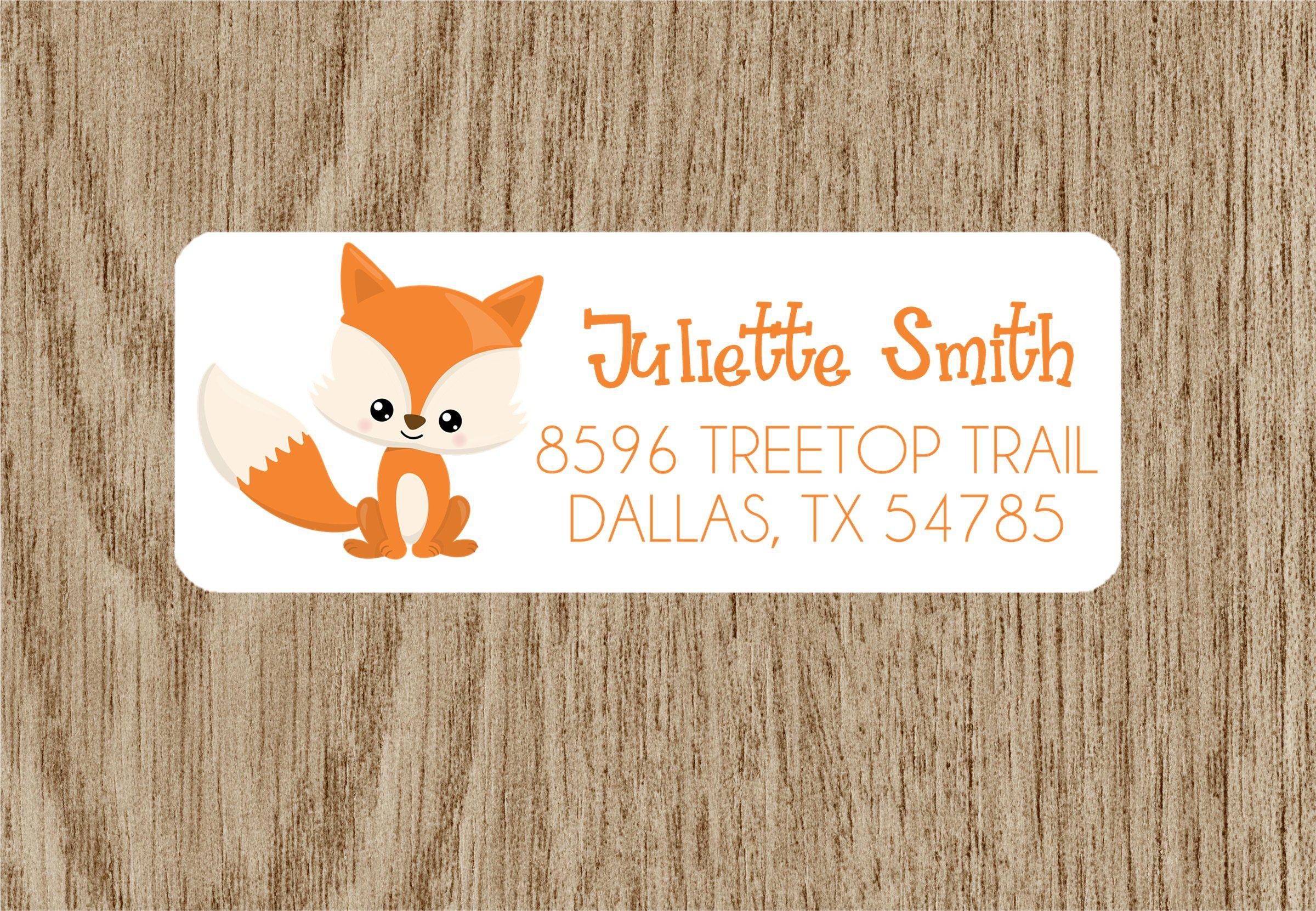 Woodlands Fox Address Labels