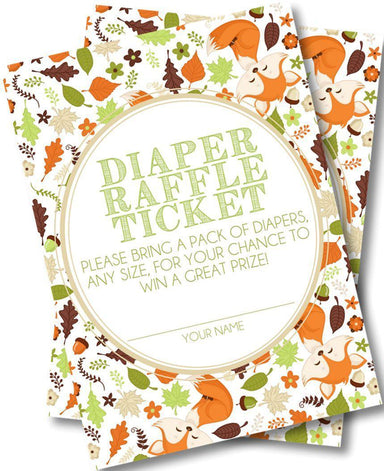 Woodlands Fox Diaper Raffle Tickets