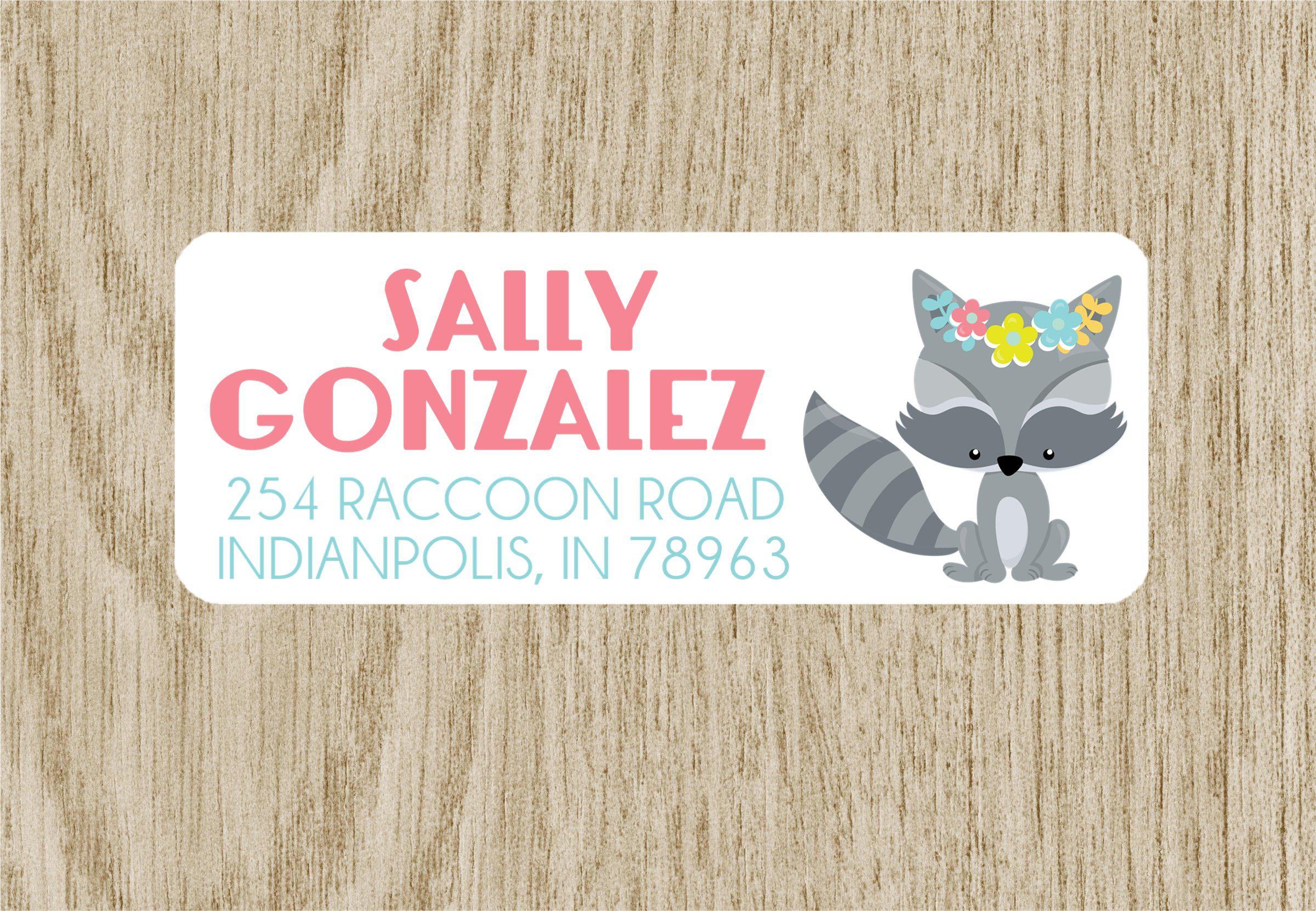 Woodlands Raccoon Address Labels